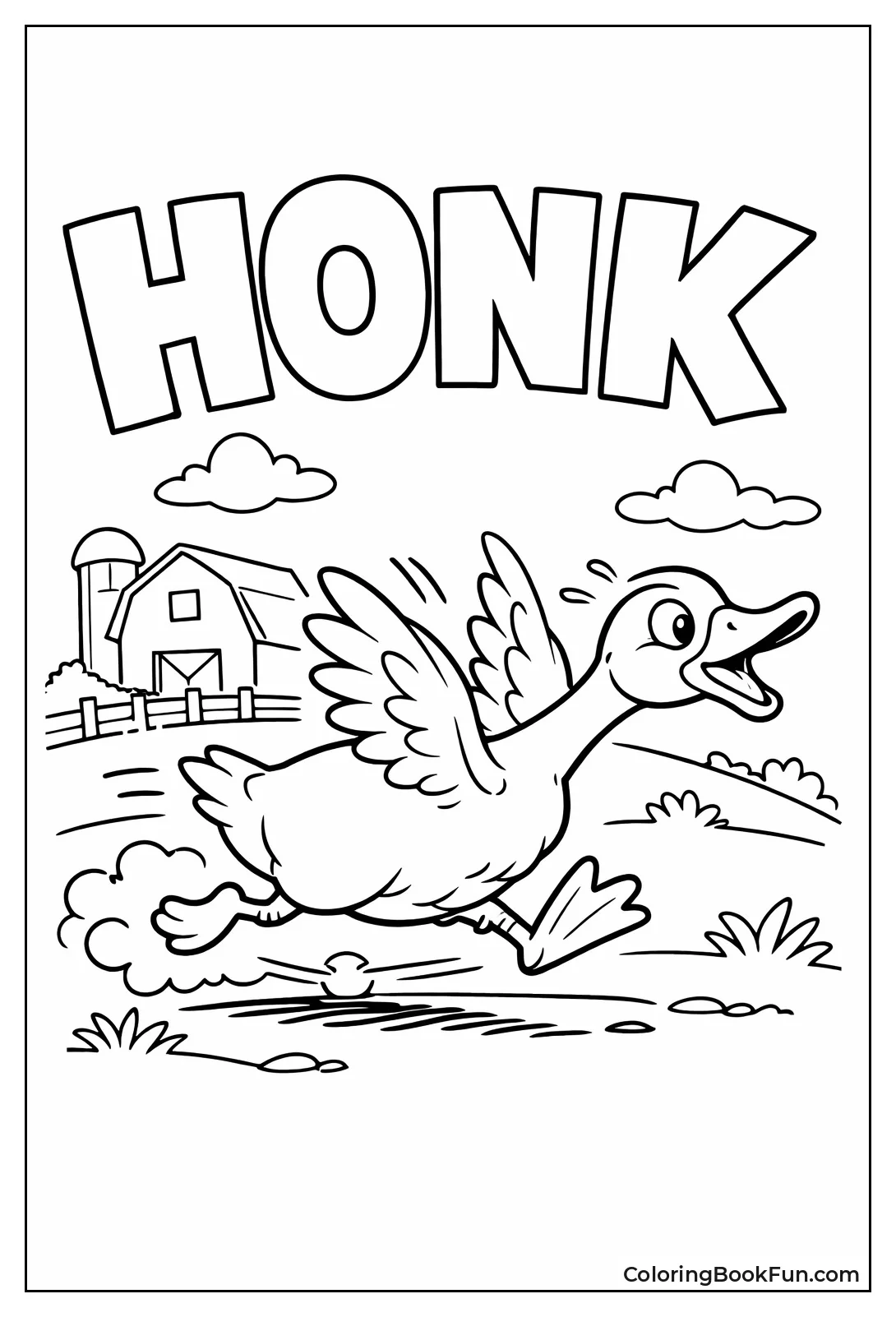 Goose Running Flapping Wings