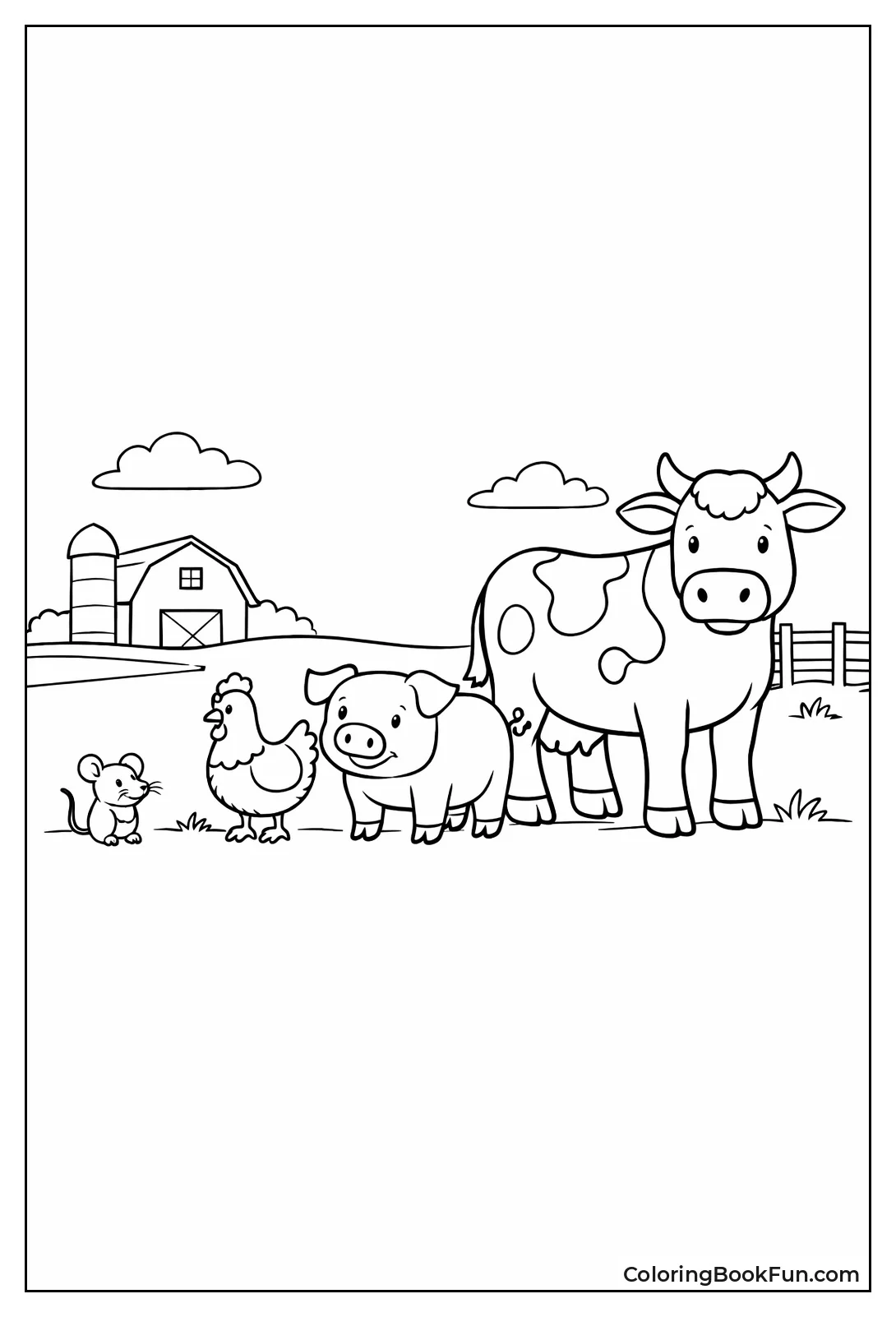 Animals Size Comparison Line