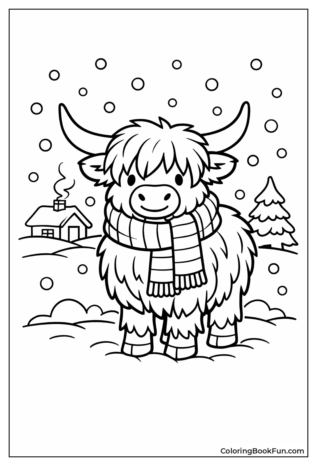 Highland Cow Snow Scarf