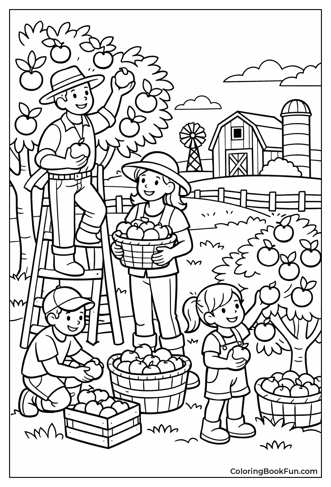 Family Picking Apples