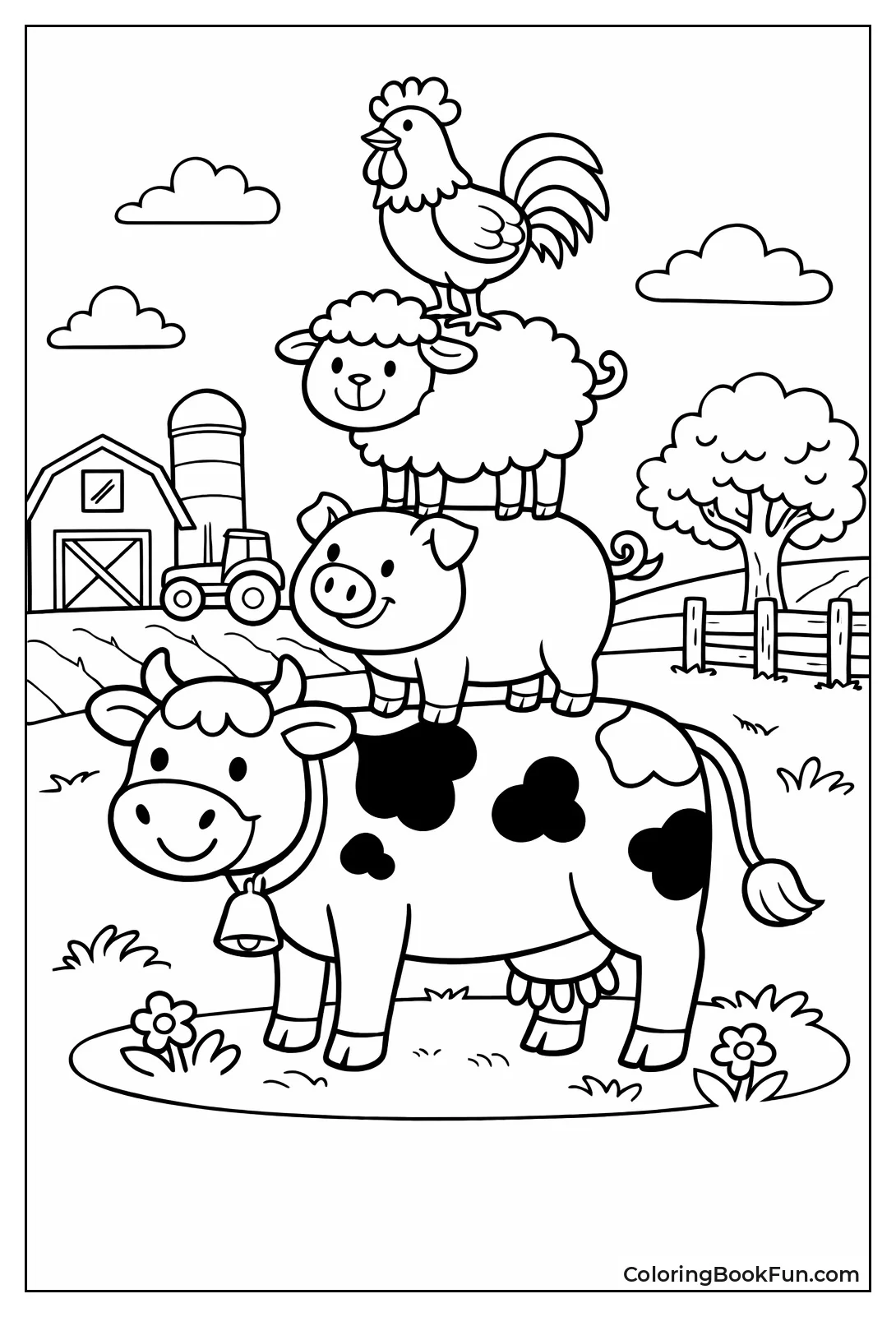 Stacked Barnyard Animals