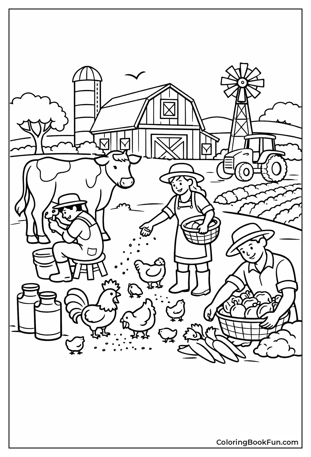 Farmer Milking Cows Daily