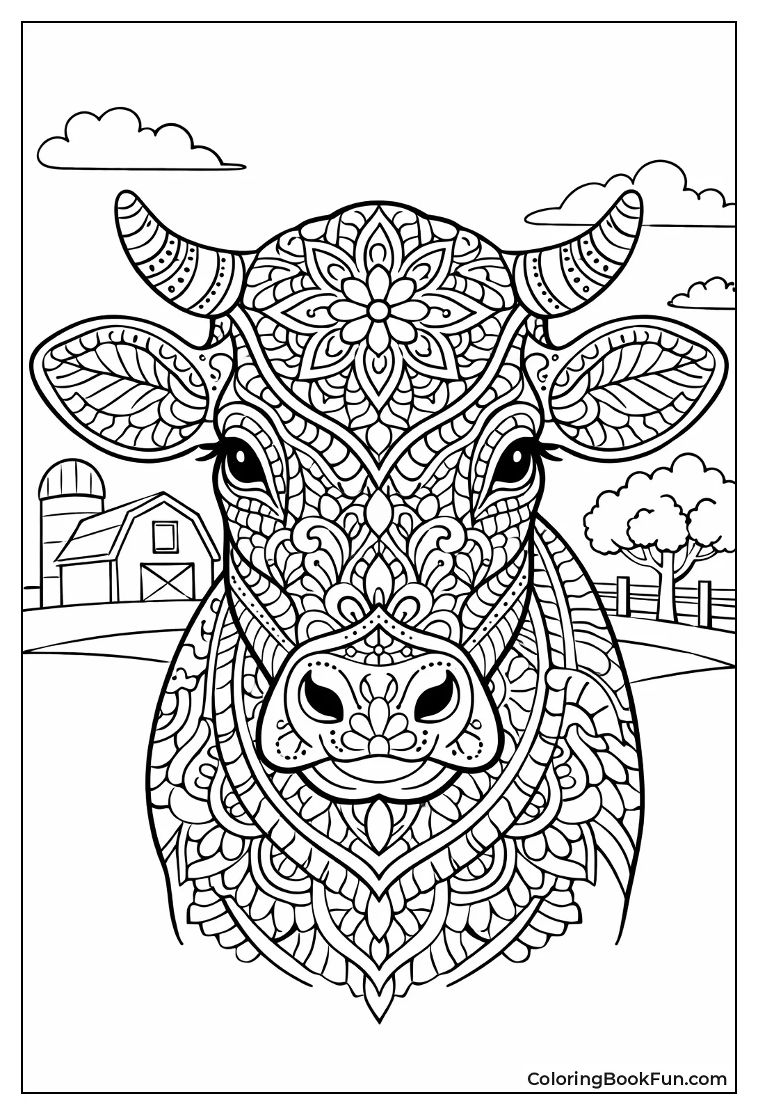 Mandala Cow Head