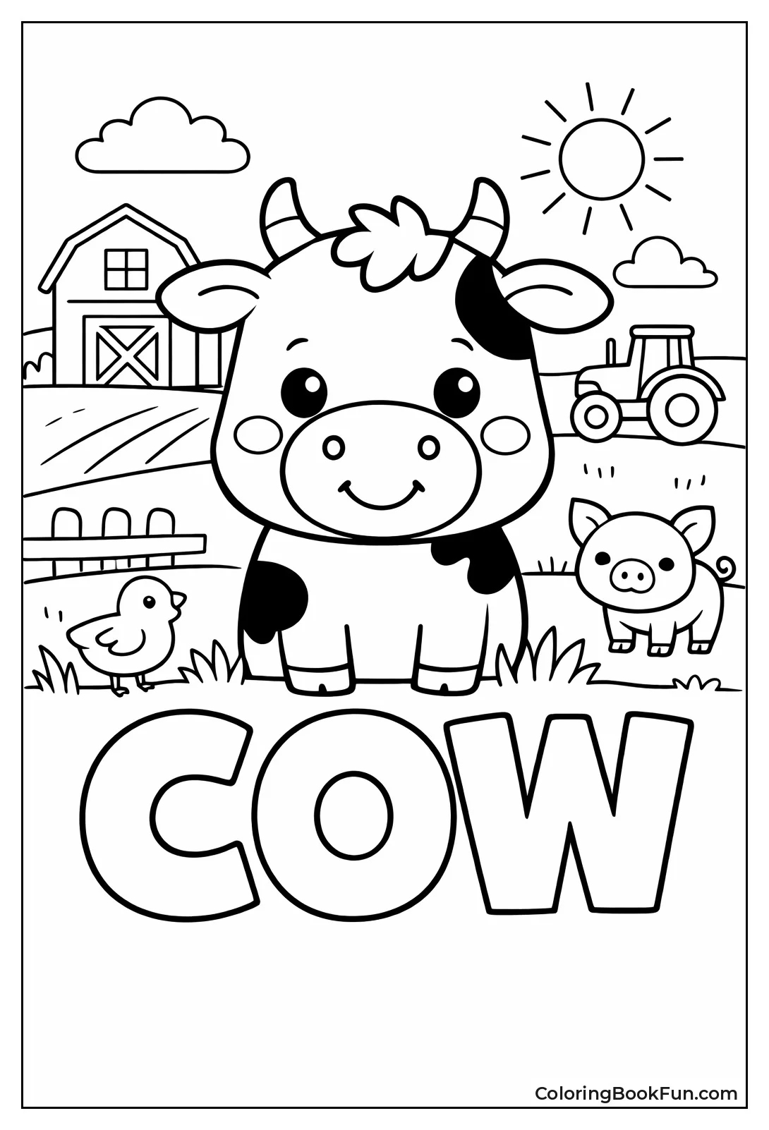 Smiling Cartoon Cow