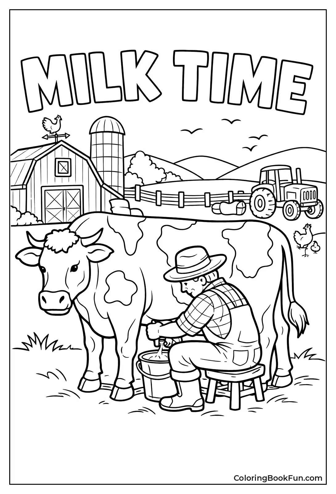 Farmer Milking Cow