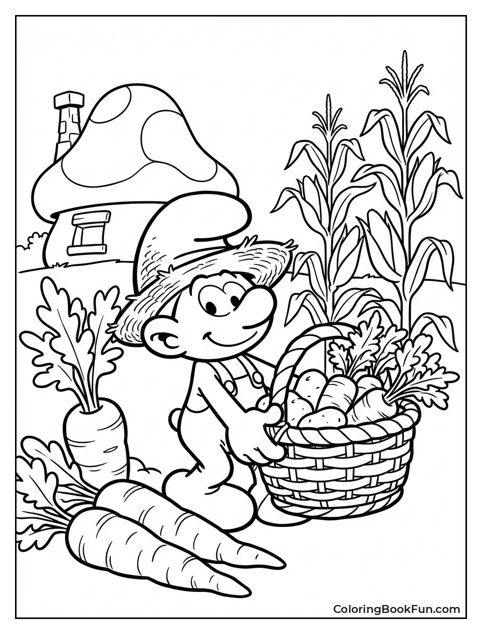 Farmer Carries Veggie Basket