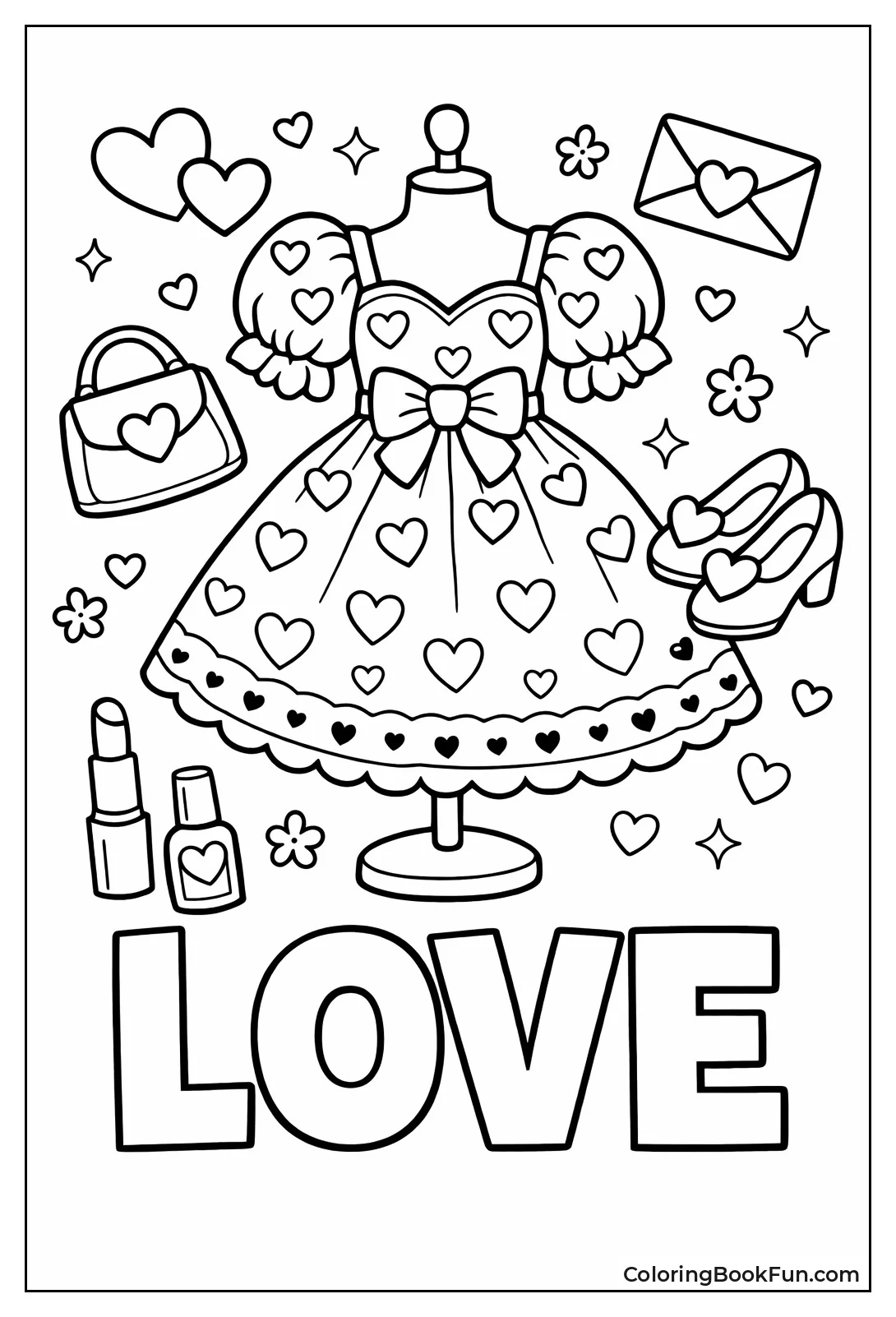 Heart Pattern Puffy Dress