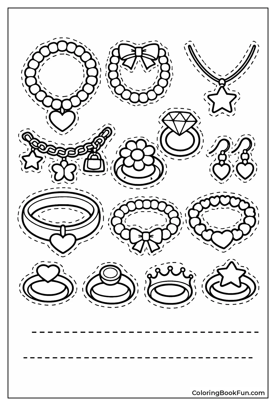 Cutout Necklaces Bracelets Rings