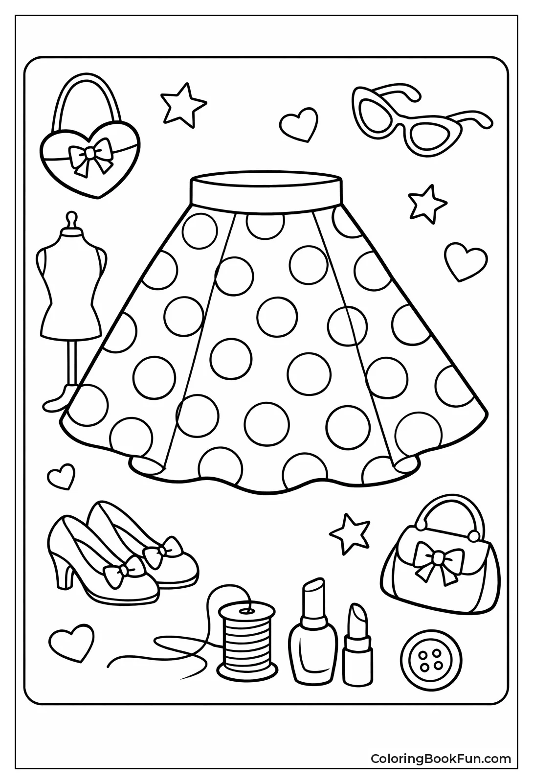 Flared Polka Dot Skirt