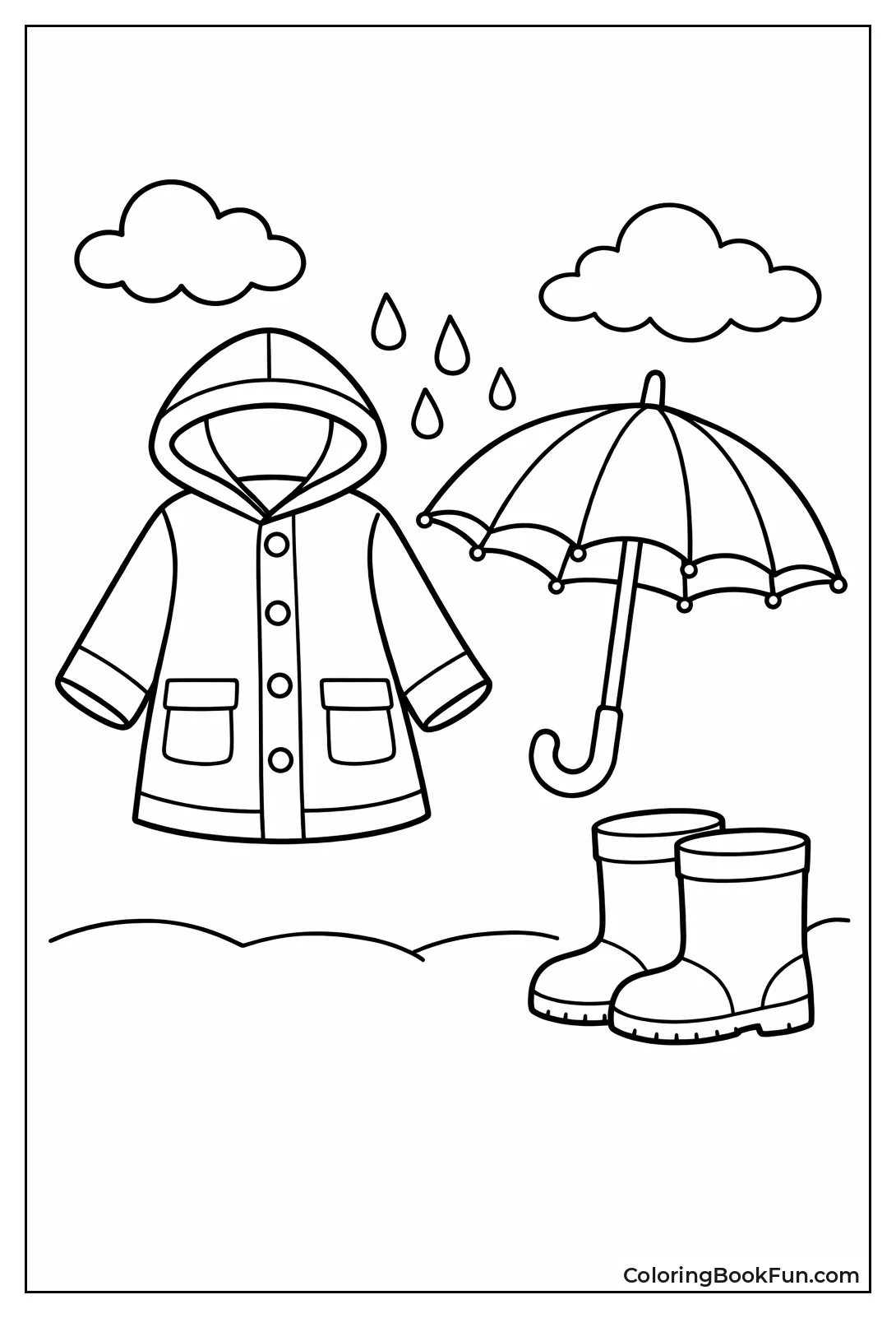 Raincoat Boots Umbrella Set