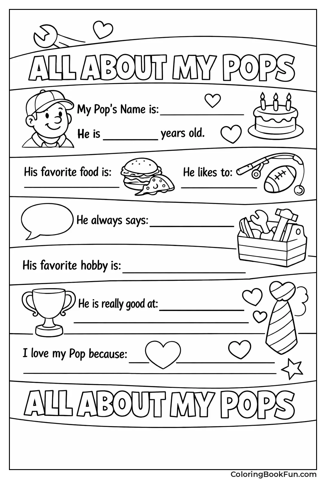 All About Pops Fill-In Sheet