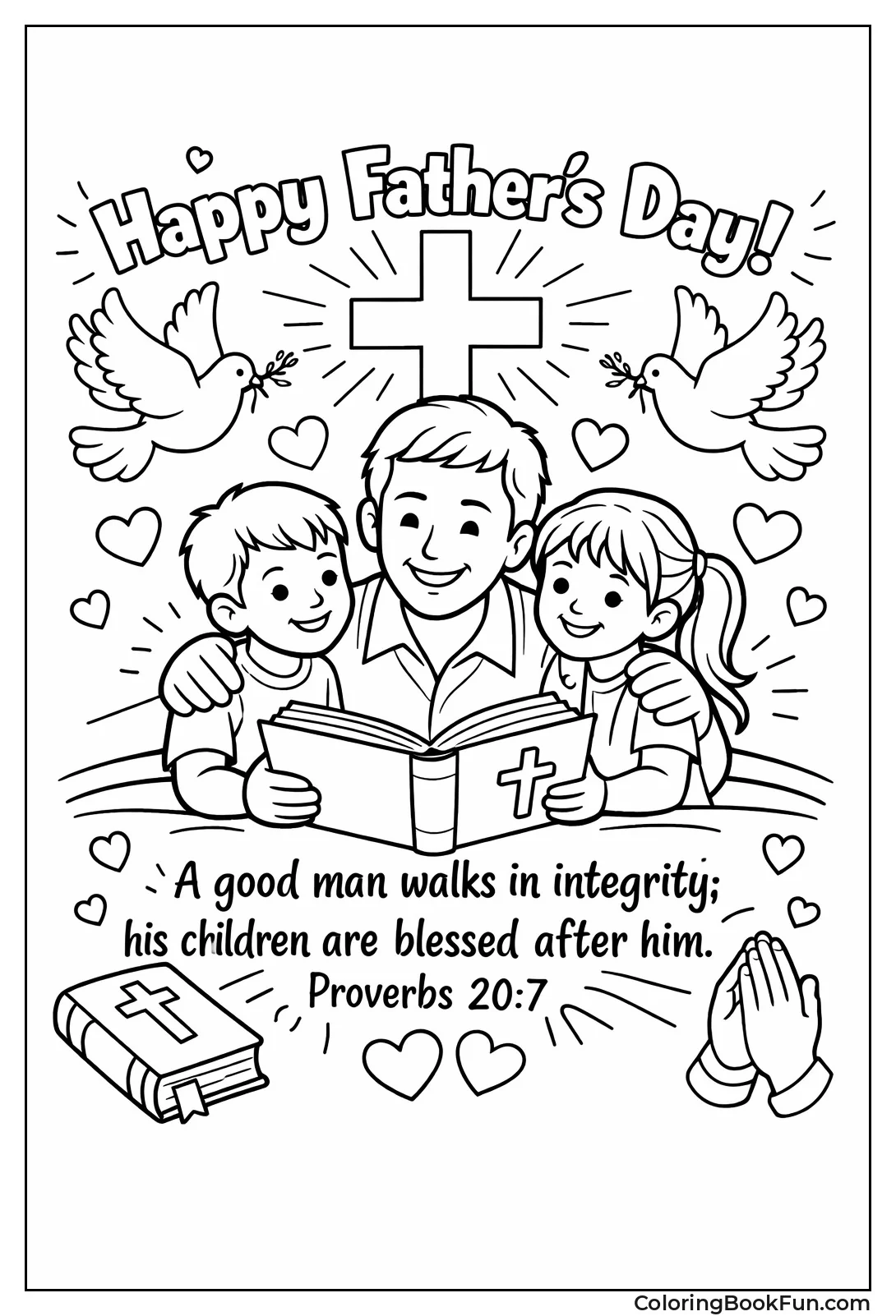 Dad with Bible and Cross