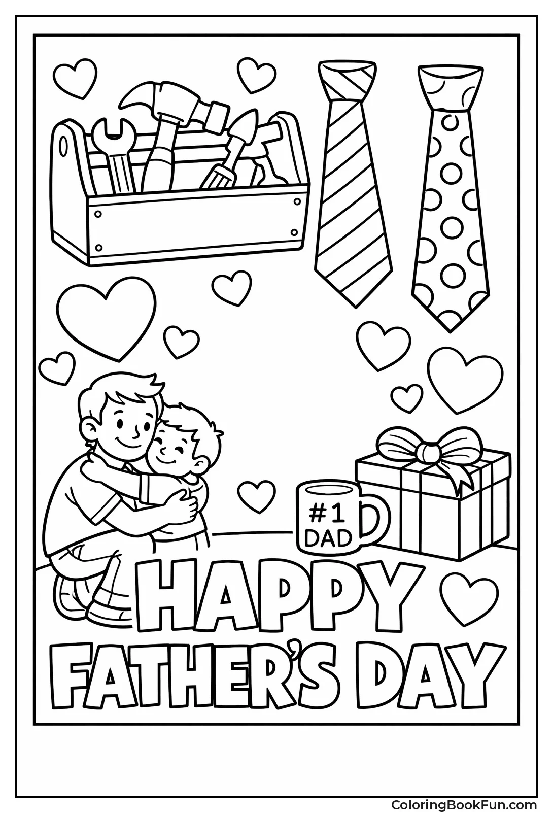 Father's Day Card with Hearts