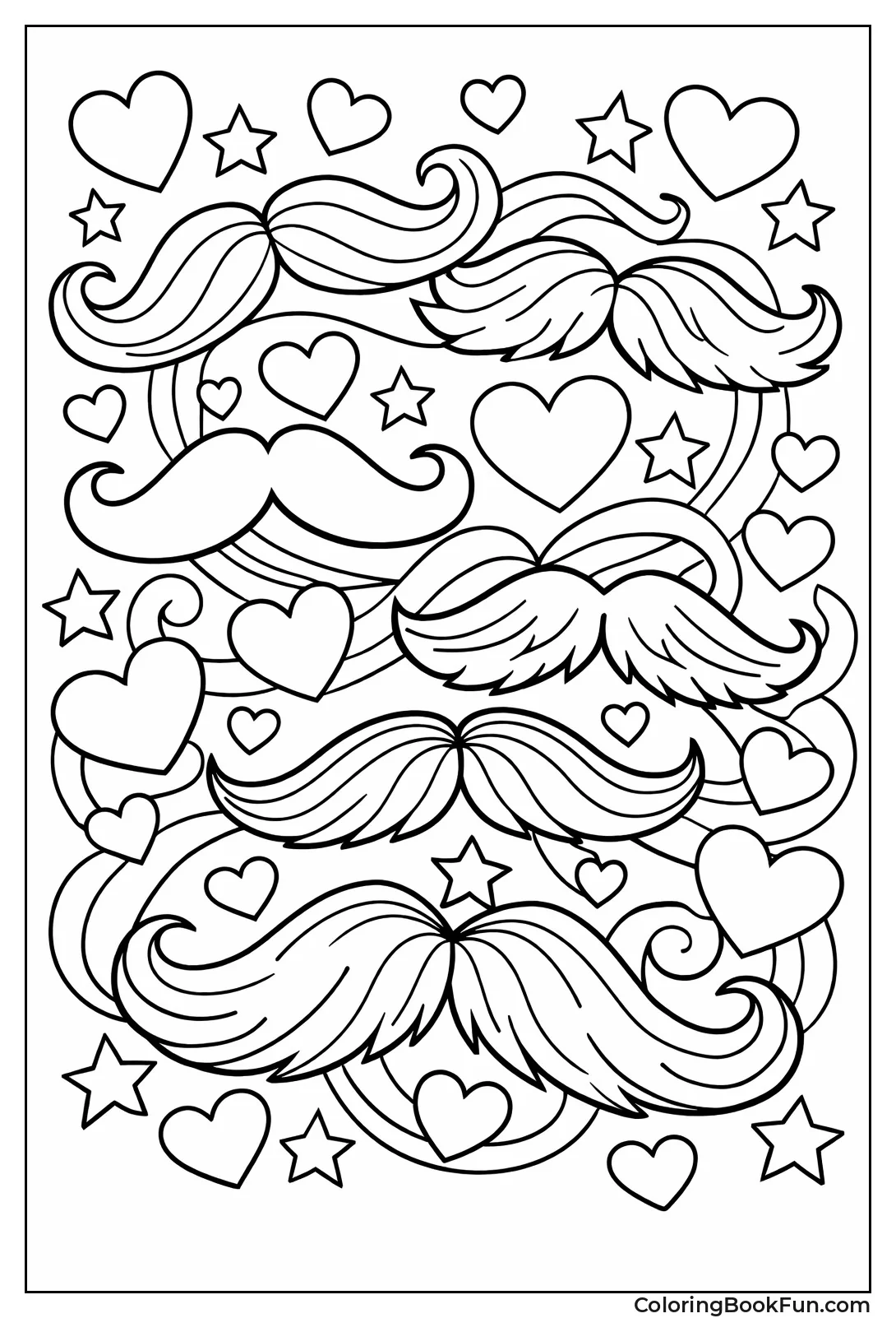 Fun Mustache Patterns with Hearts