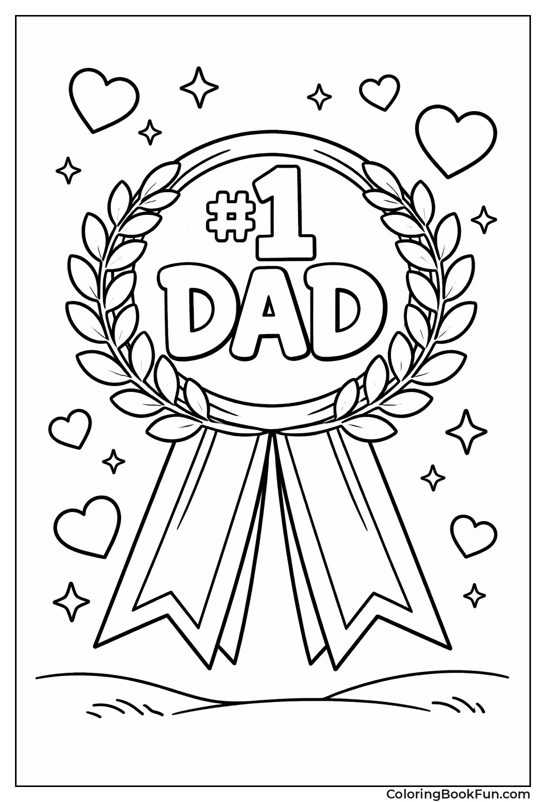 Number One Dad Blue Ribbon