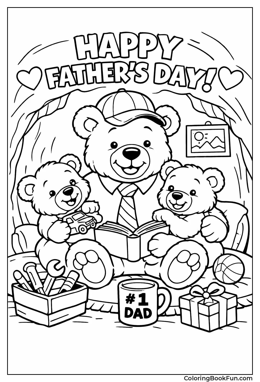 Papa Bear in Cozy Den