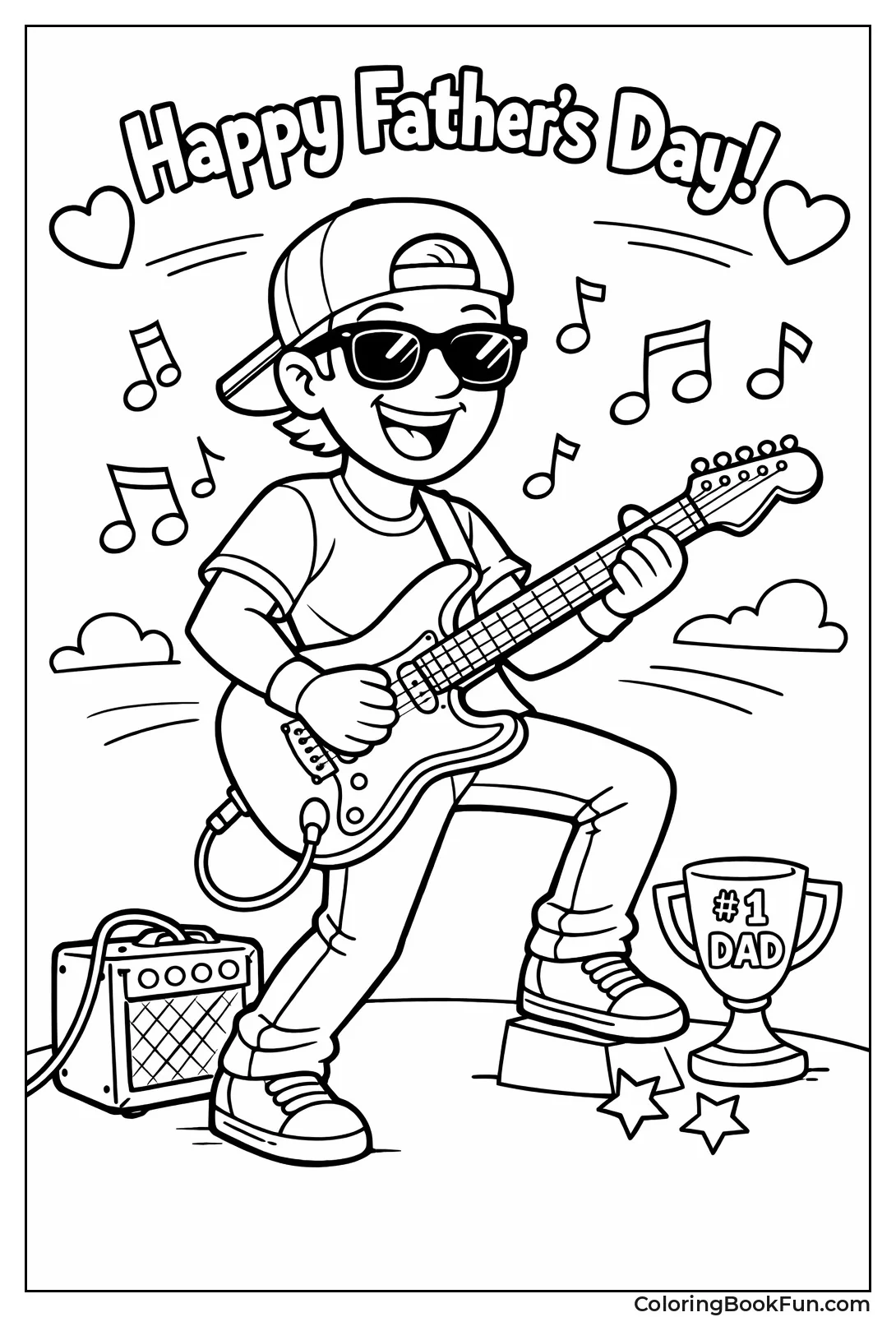 Dad Rocks Out on Guitar