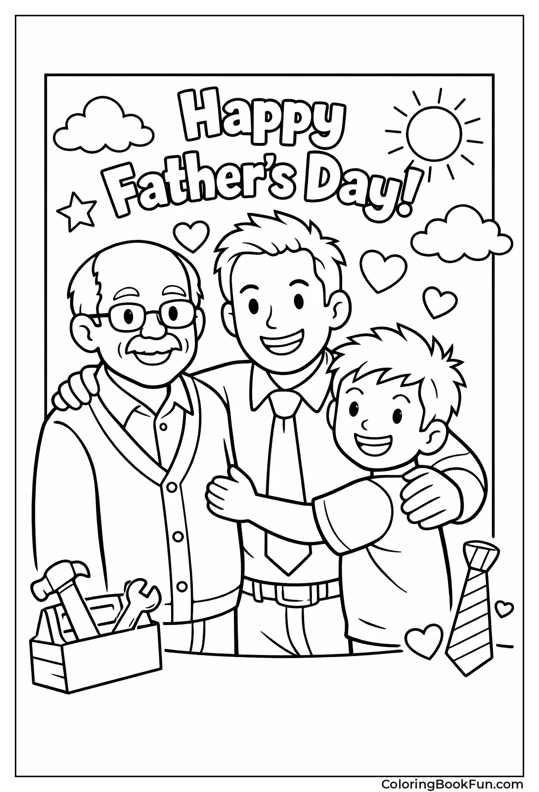 Grandpa Dad and Kid Portrait