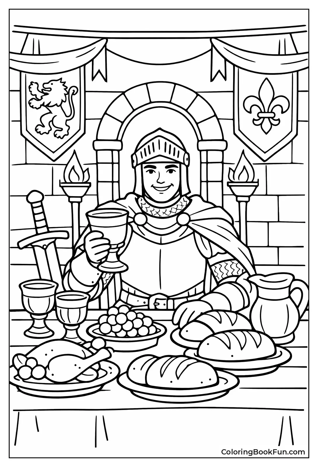 Knight Eats at Feast