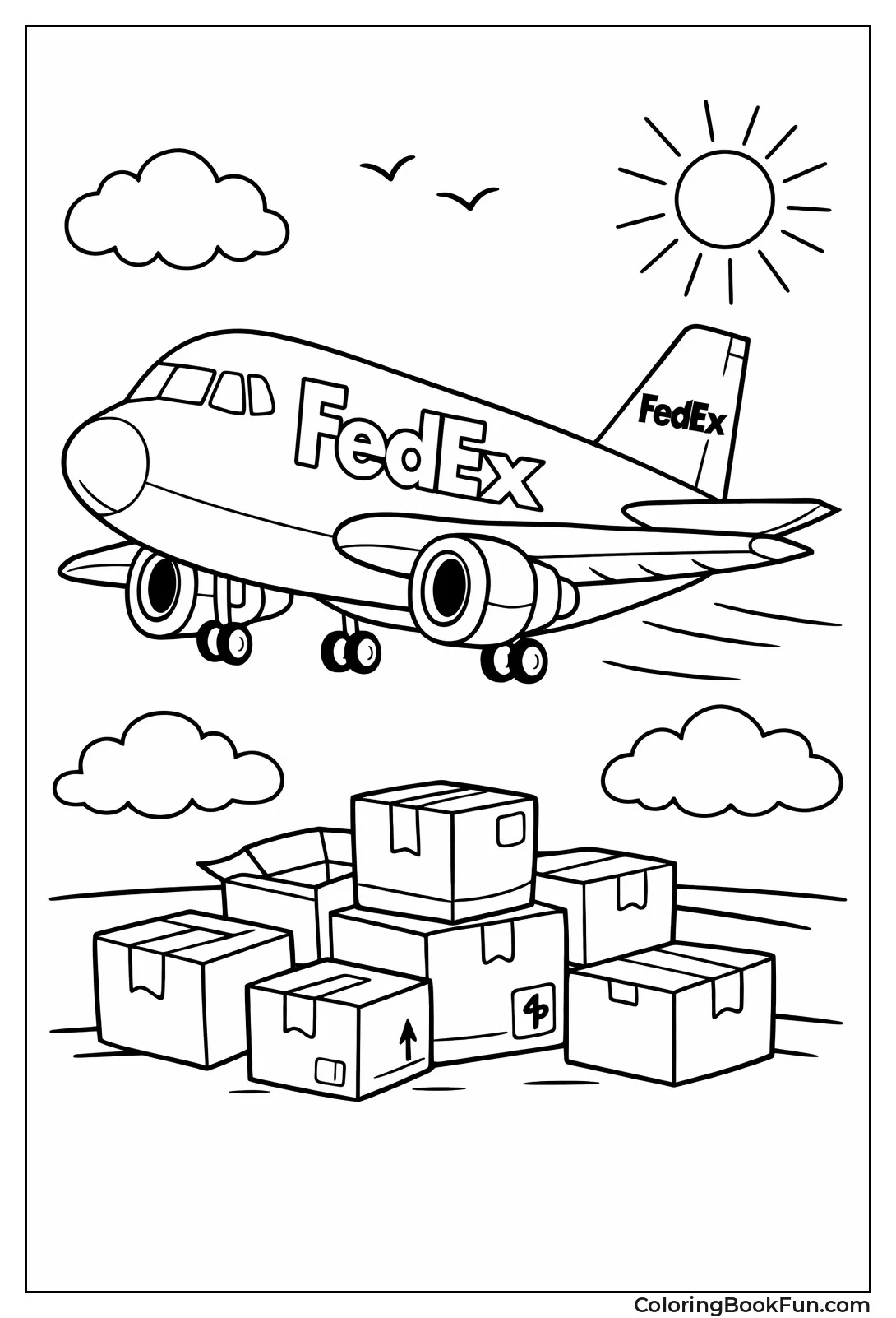 FedEx Cargo Loads Delivery Boxes