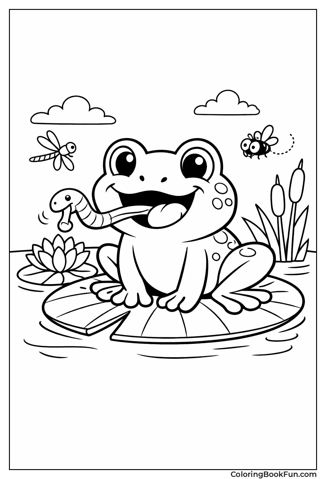 Frog Munching on Tasty Worm