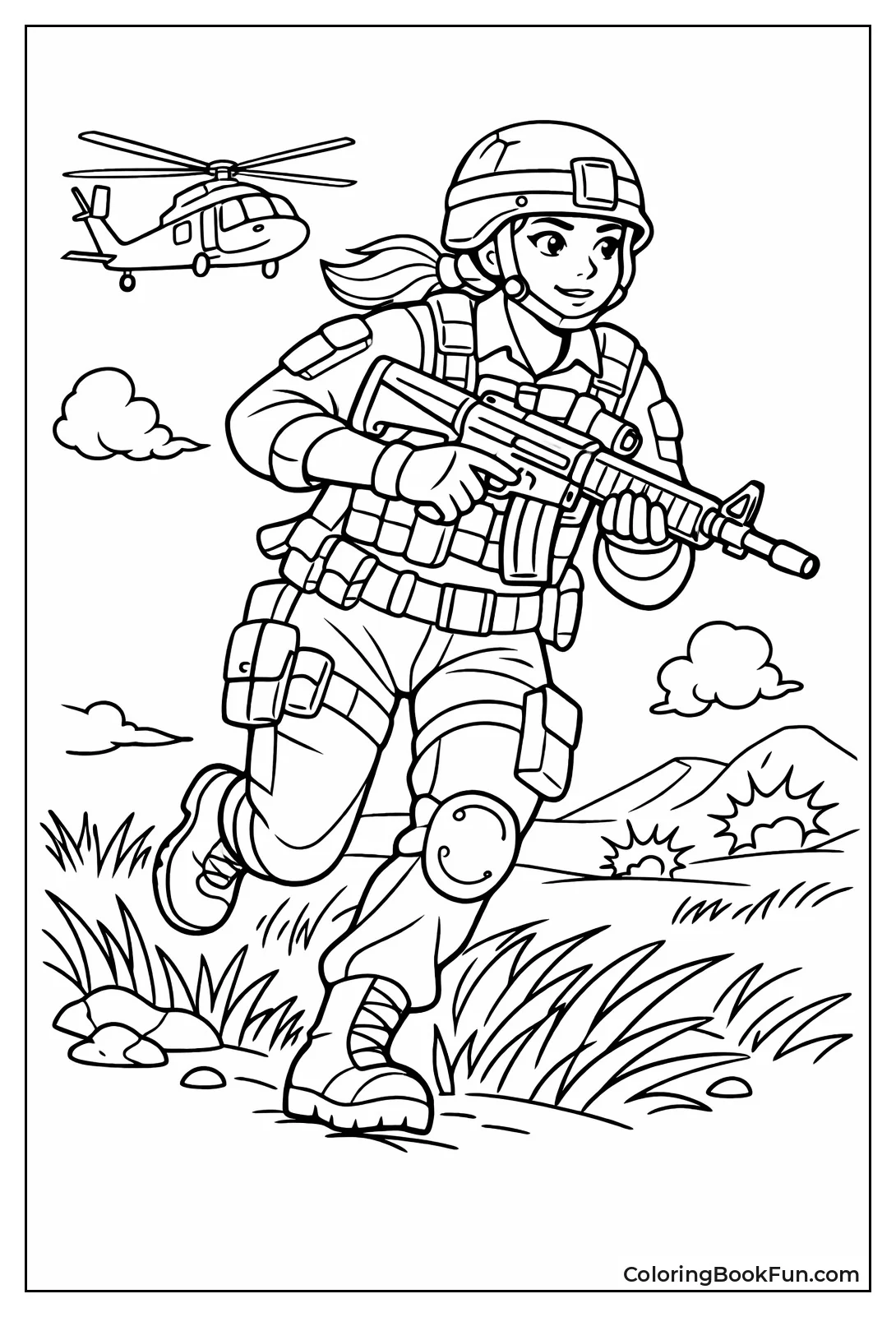 Female Soldier Runs Fast