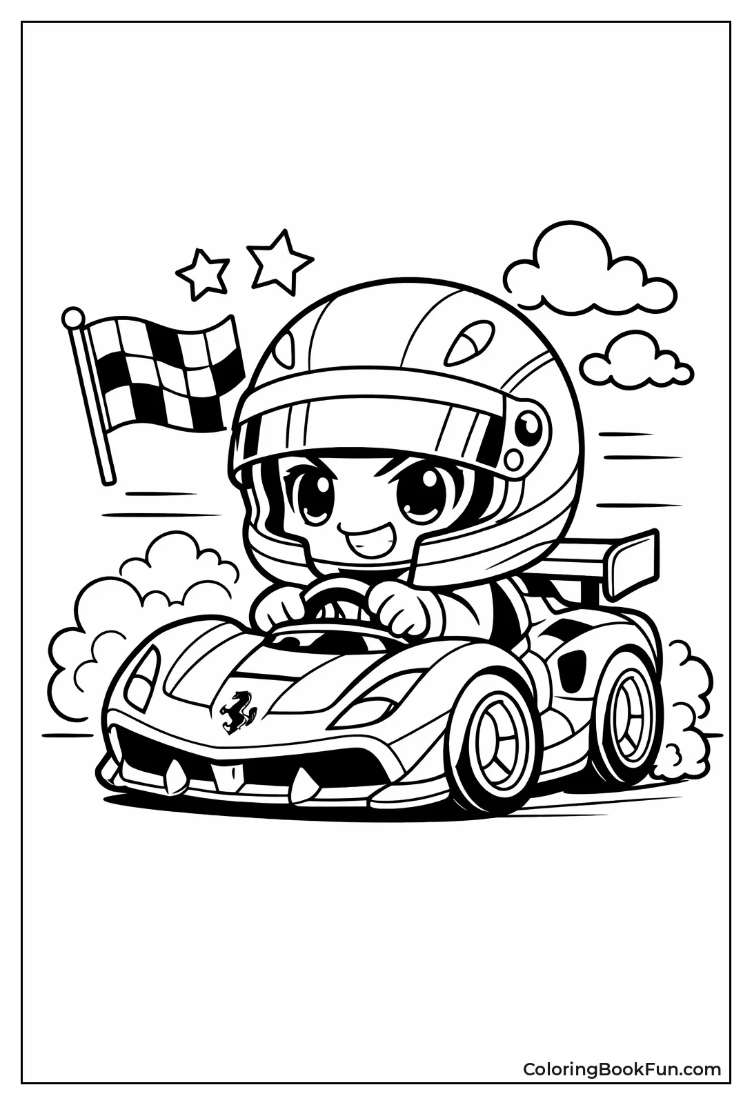 Chibi Driver in Red Racer