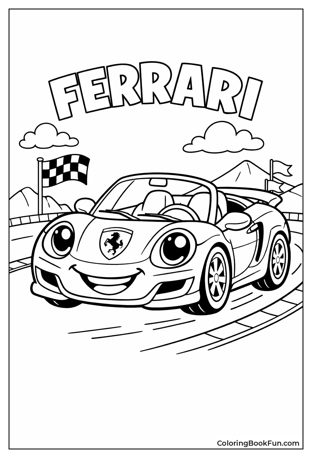 Smiling Convertible Ferrari