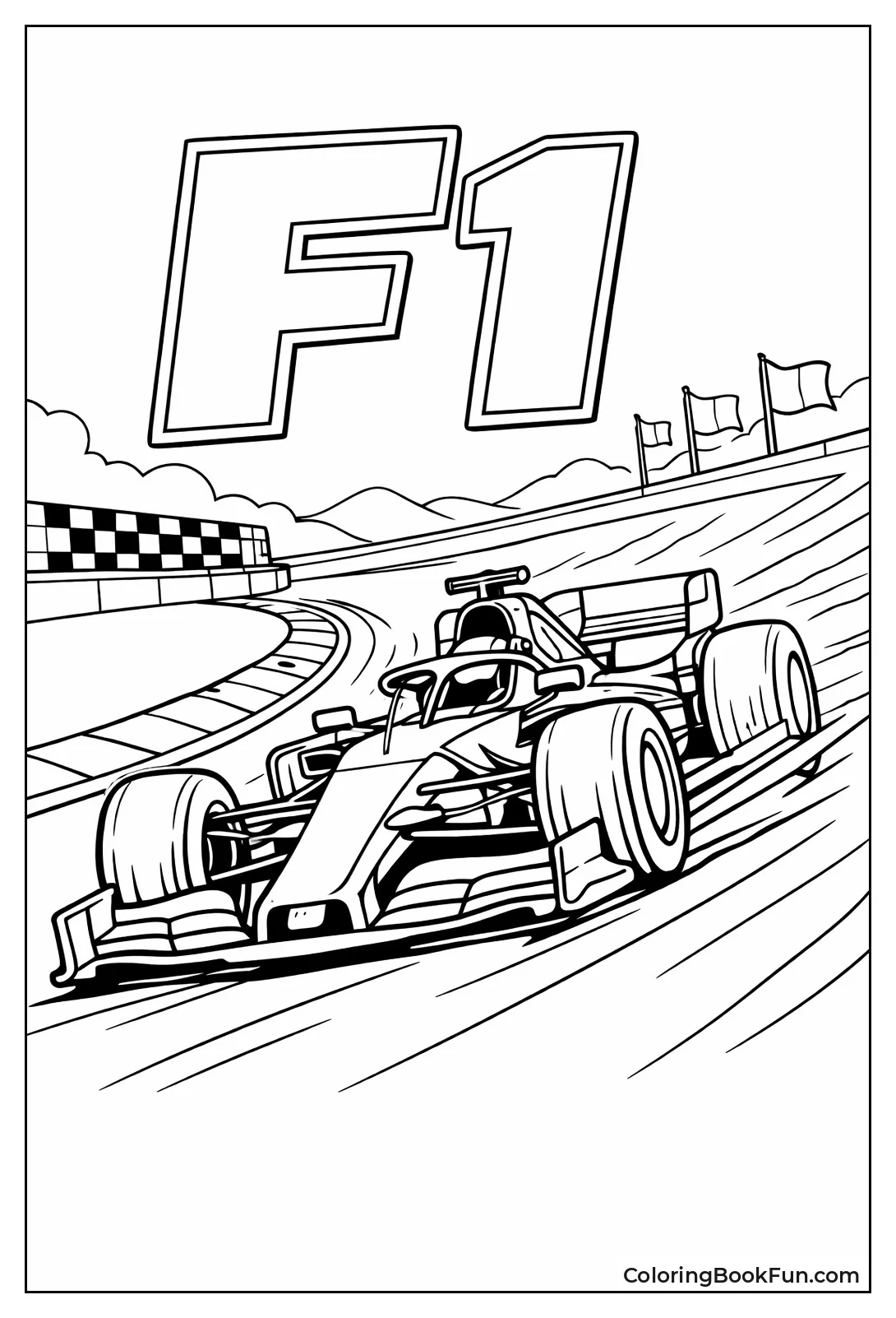 F1 Ferrari Speeding Curve