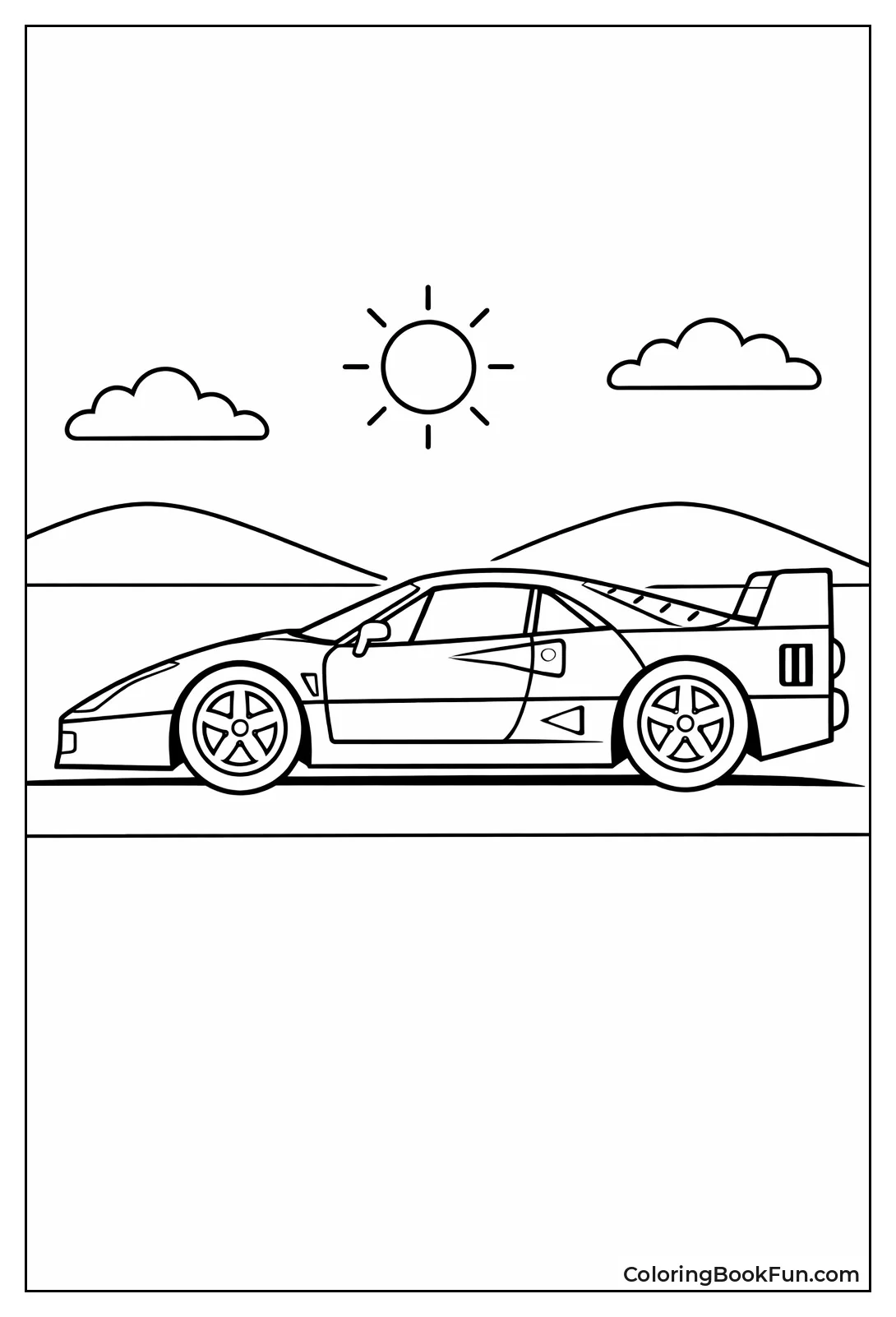 Side Profile of Ferrari F40
