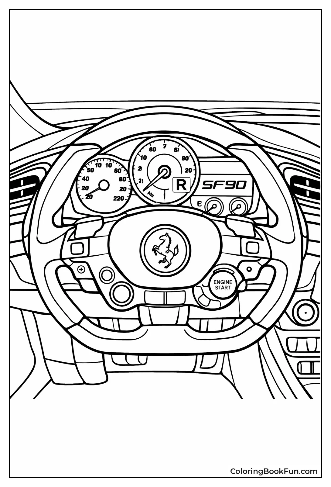 Ferrari Dashboard Close-Up