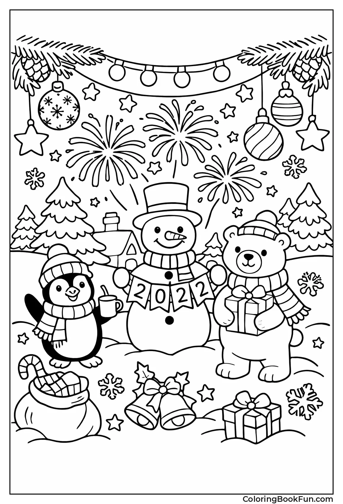 Snowy Holiday Fireworks