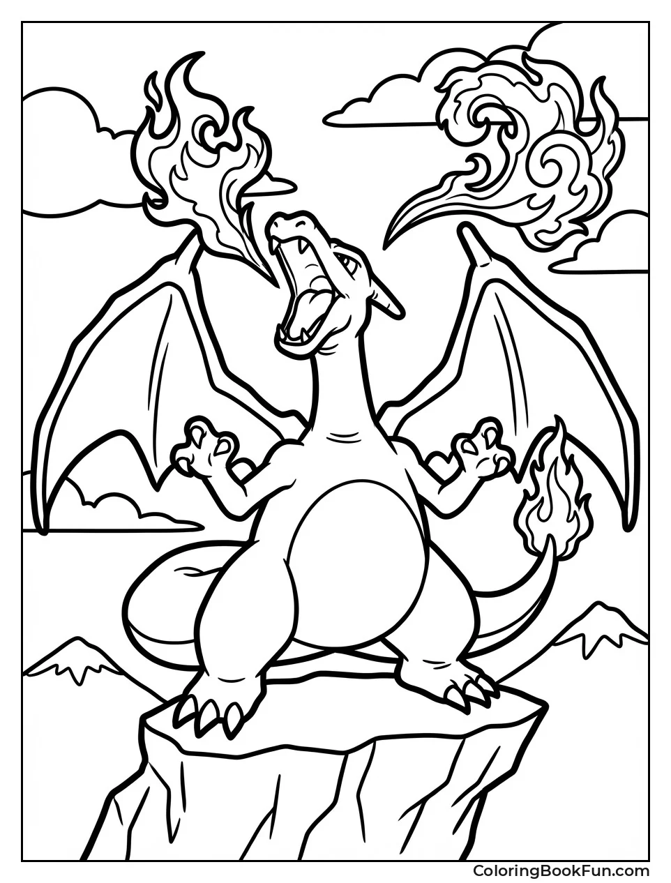 Fiery Charizard Breathes Fire