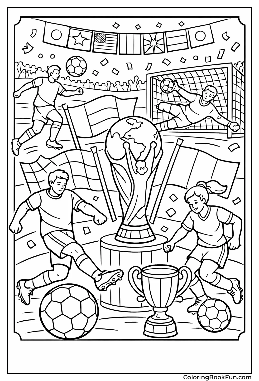 FIFA Trophy and Flags