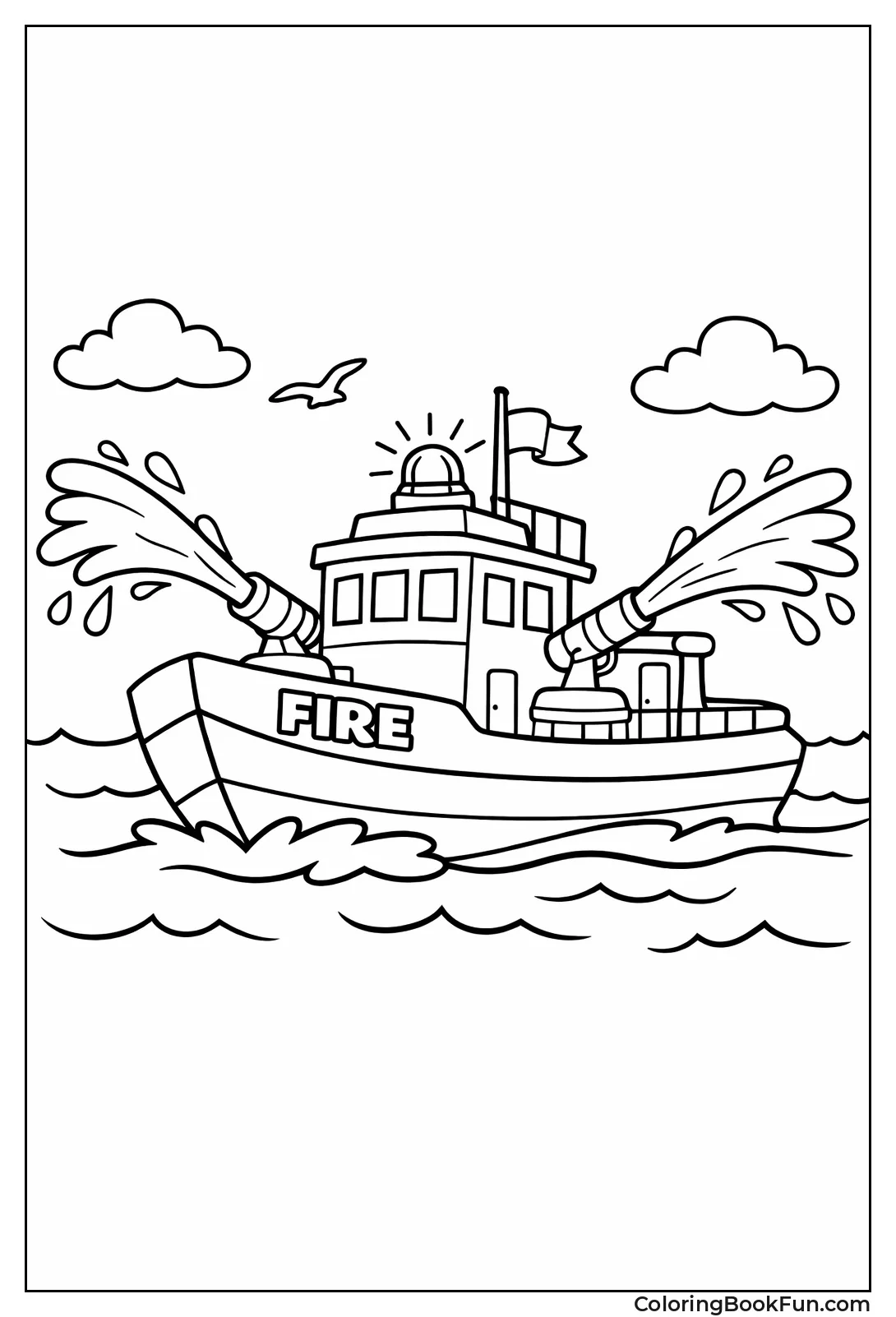 Fire Boat Spraying Water