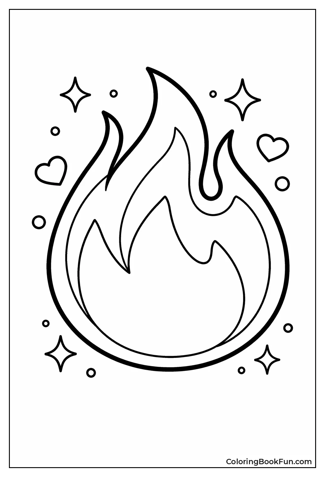 Flickering Fire Flame Outline