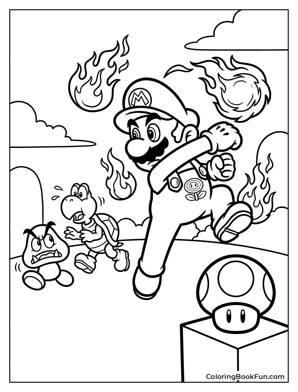 Fire Mario Throws Fireball