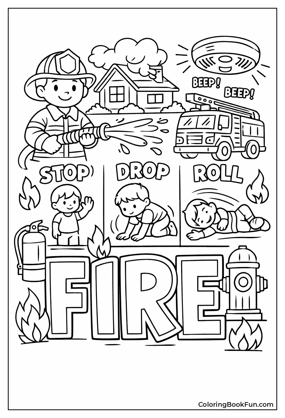 Block Letters Spell Fire