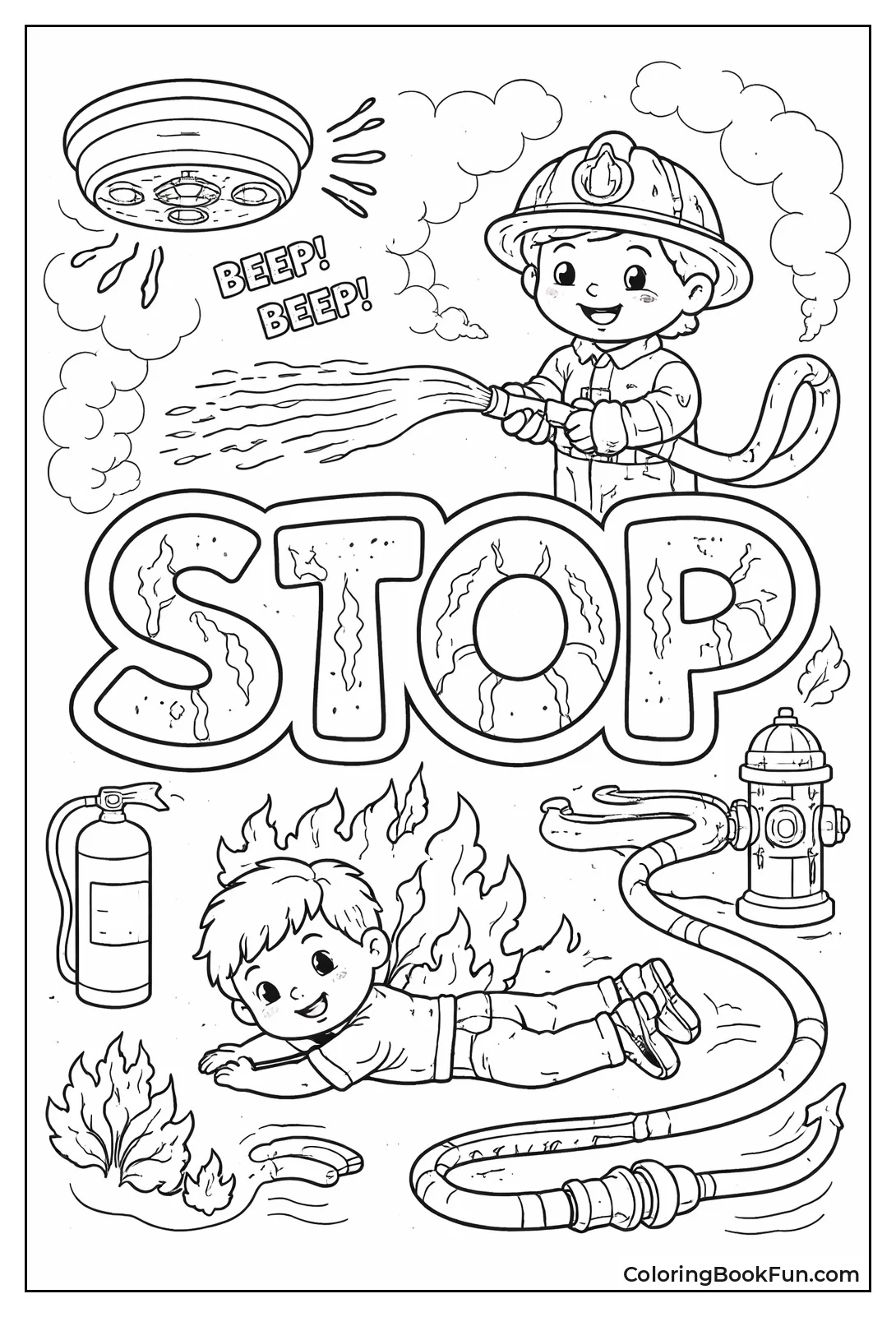 Bubble Letters Spell Stop