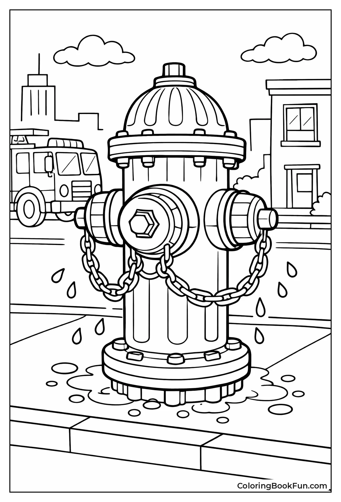 Patterned Fire Hydrant on Street