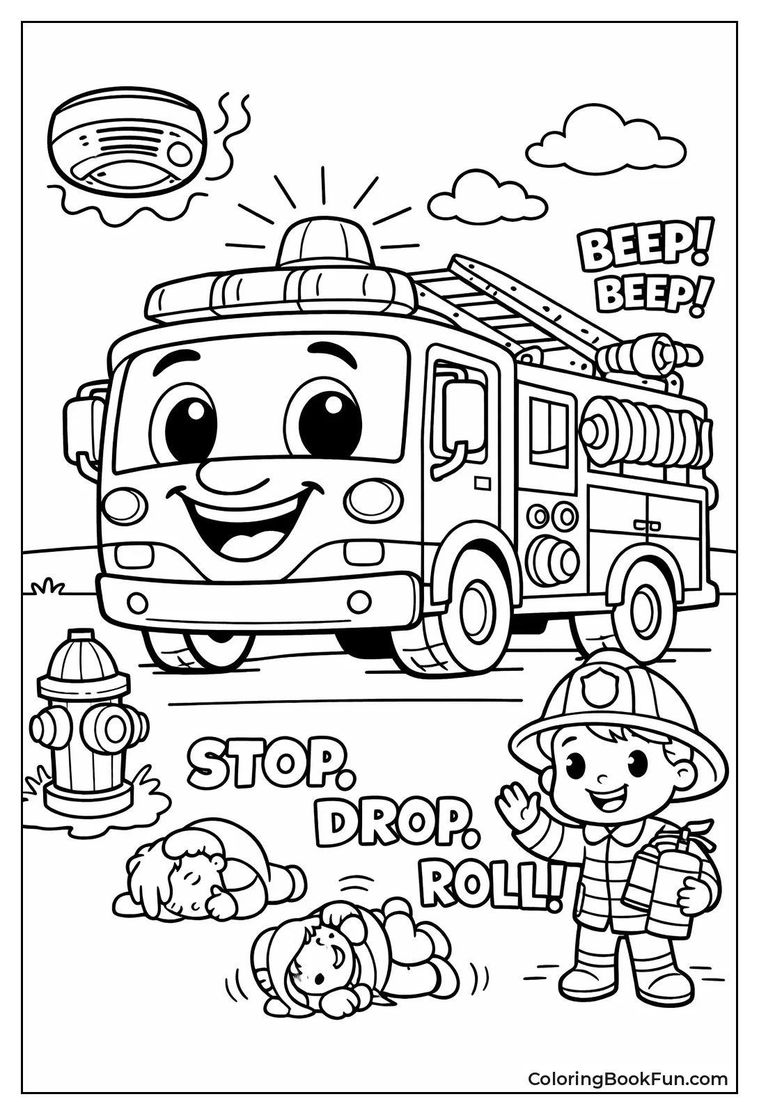 Happy Fire Truck Smiling