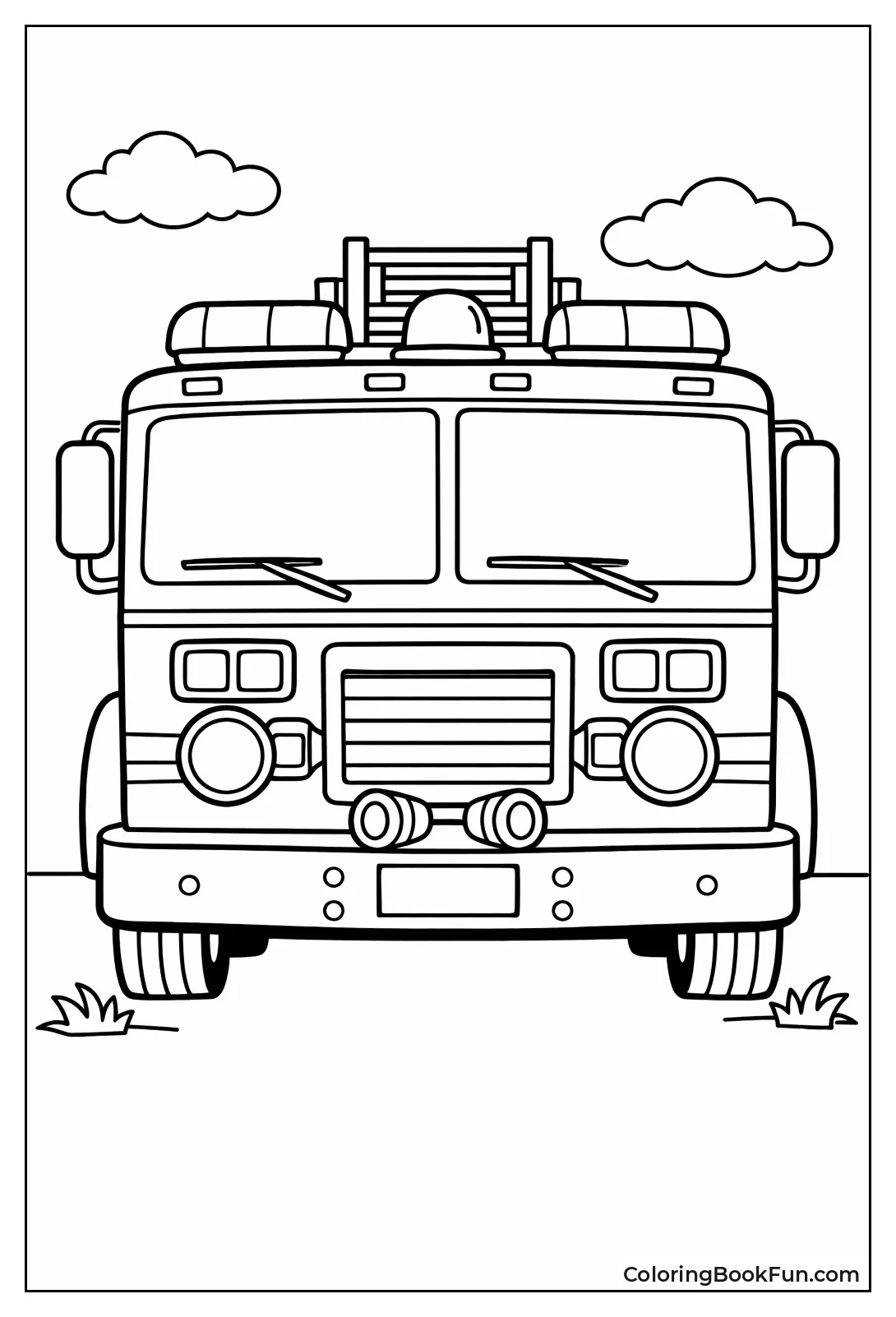 Front View Classic Red Truck