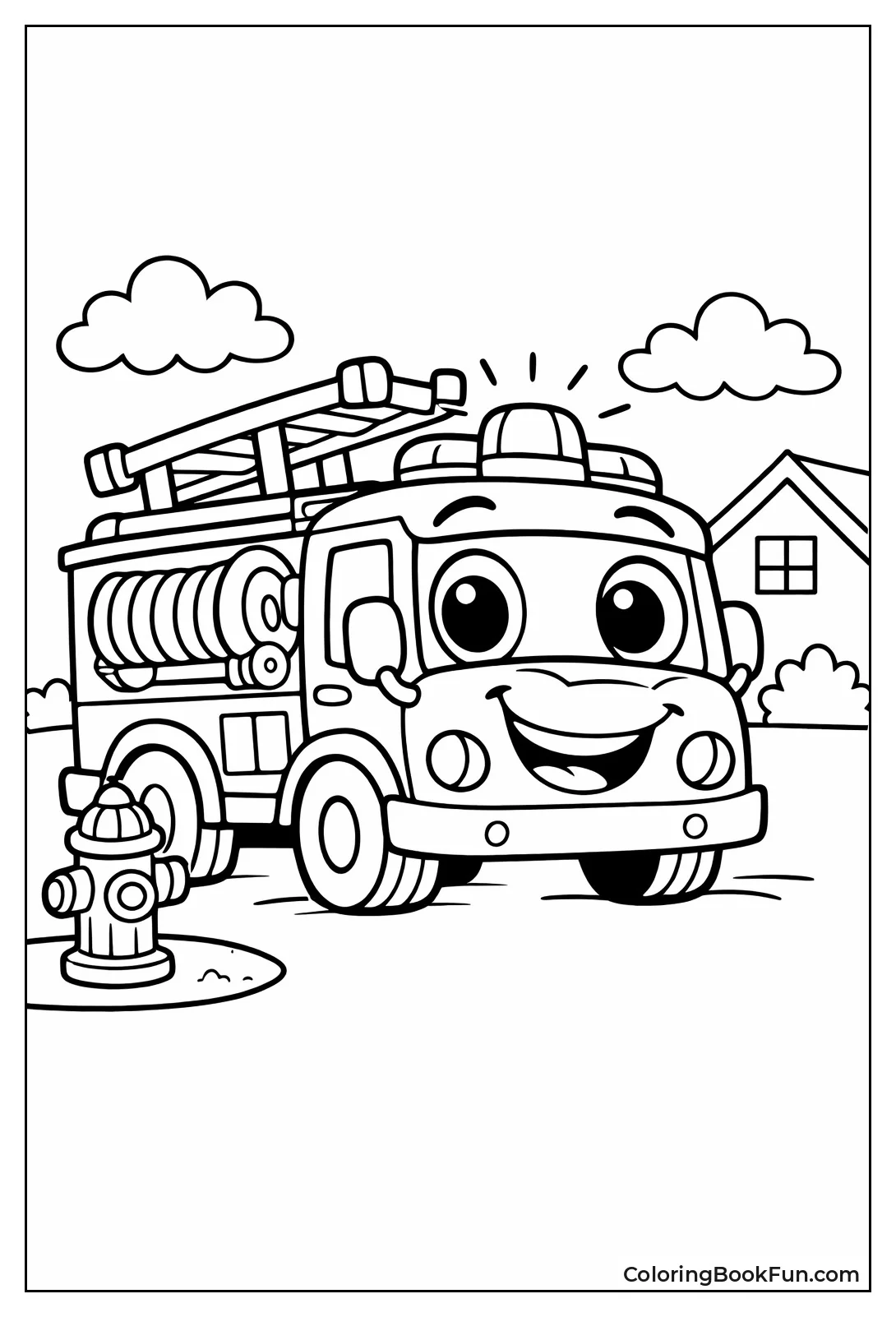 Cute Cartoon Truck Smiles Big