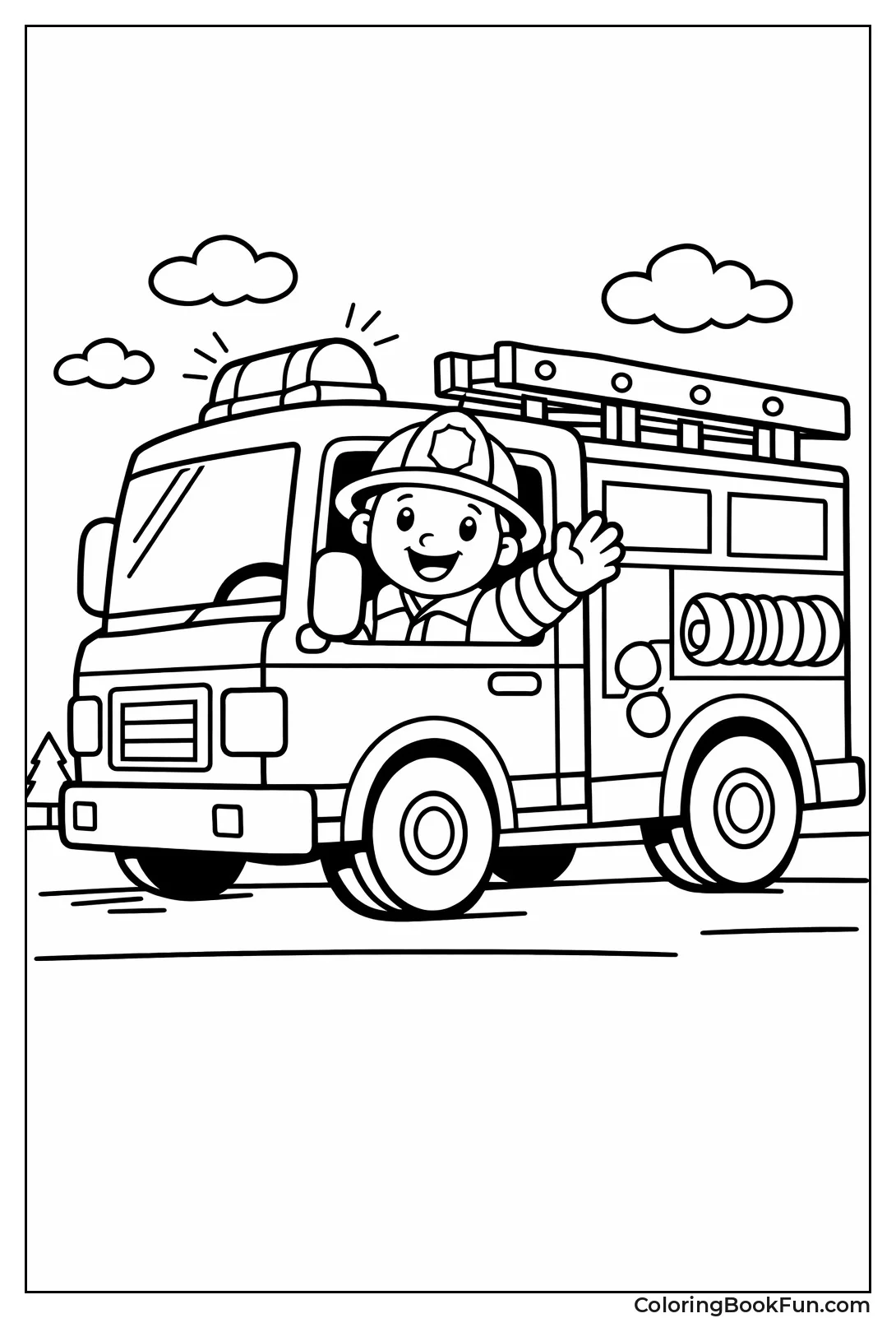 Firefighter Drives Fire Truck