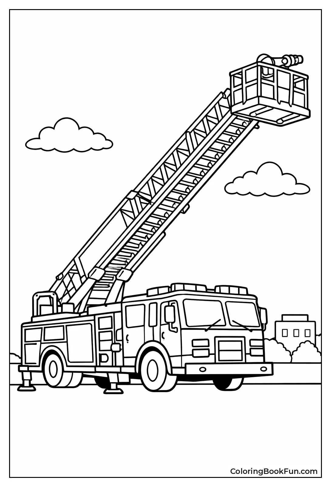 Extended Ladder with Safety Rails