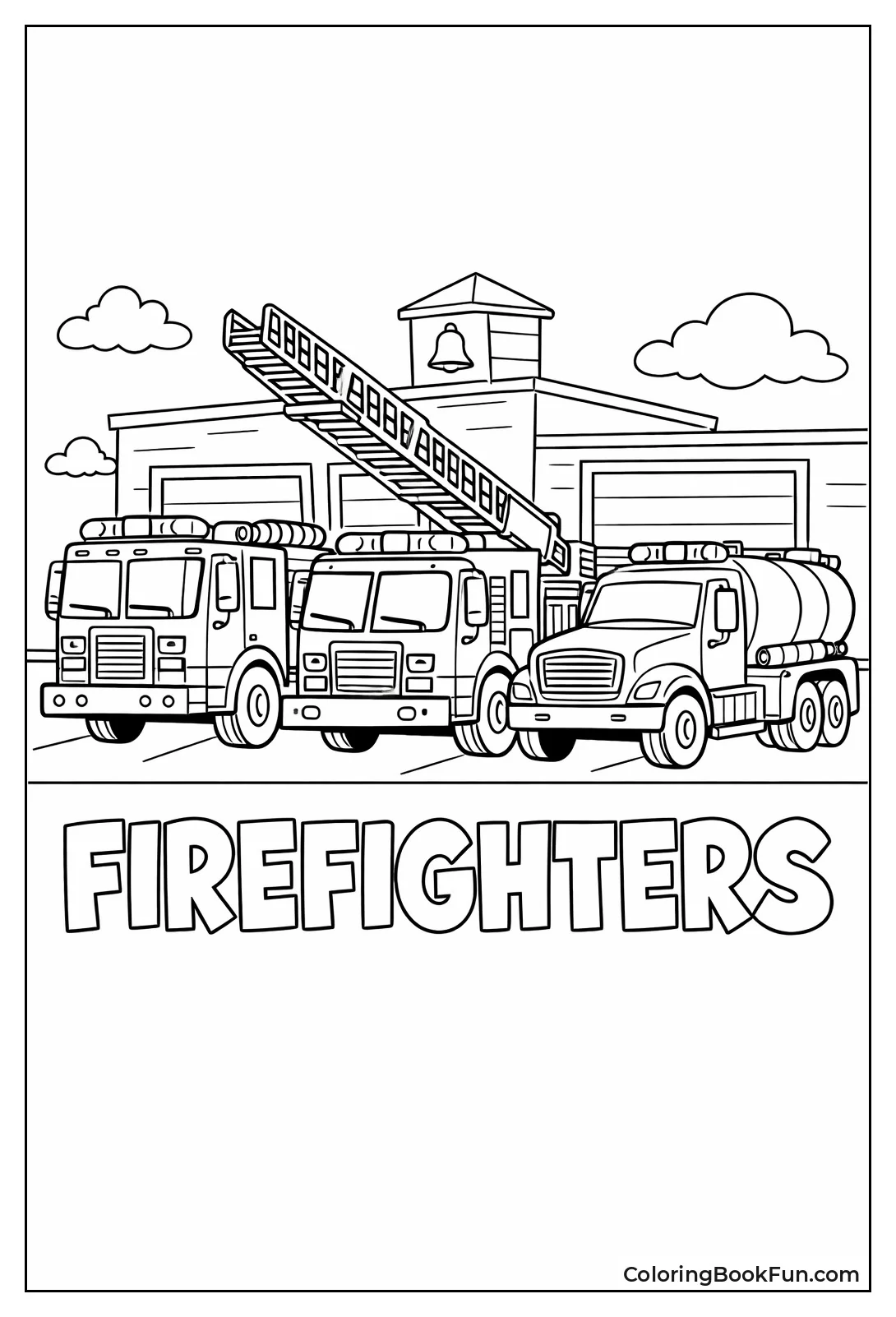 Trucks Line Up at Station