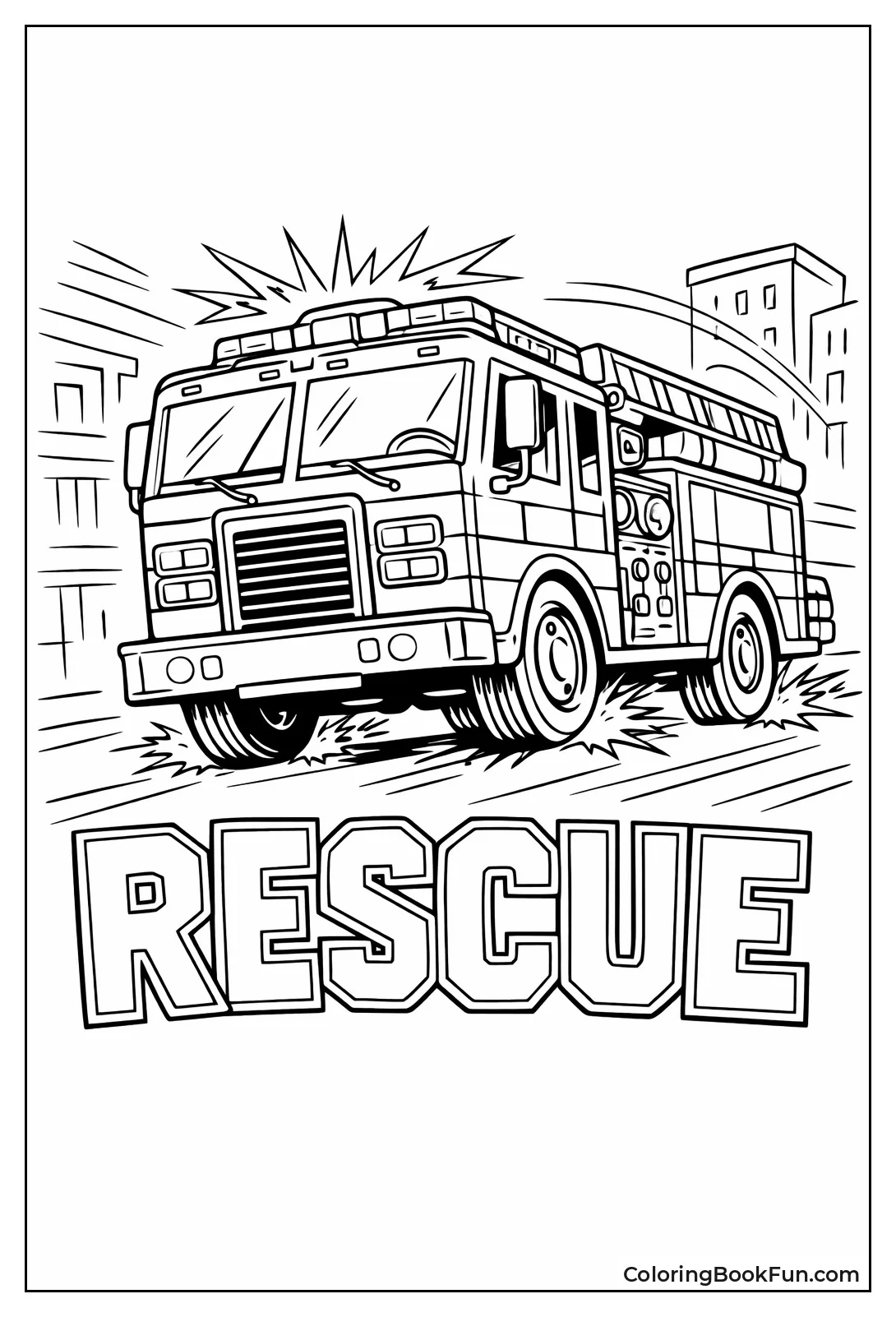 Truck Races Down City Street