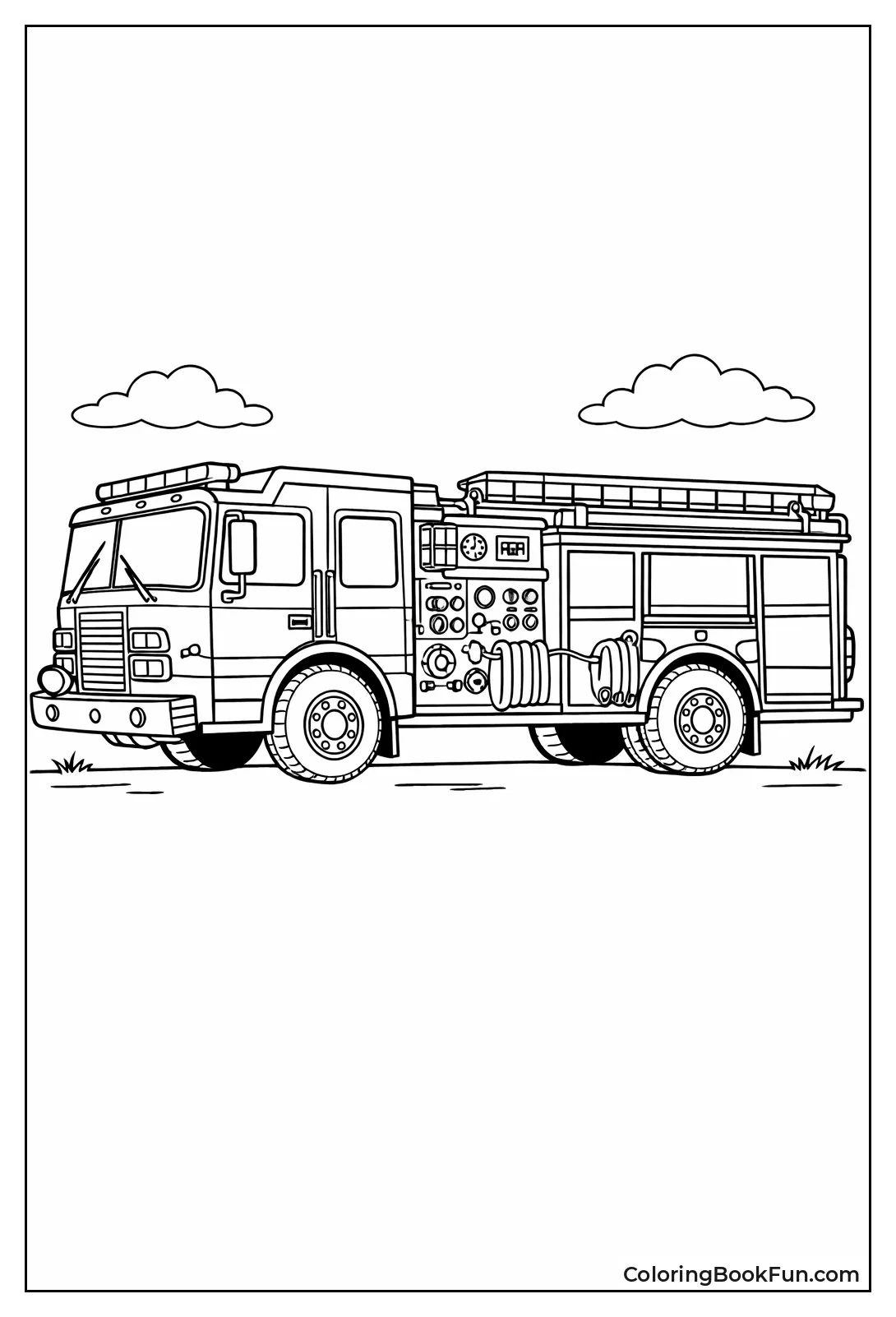 Detailed Pumper Truck Side View