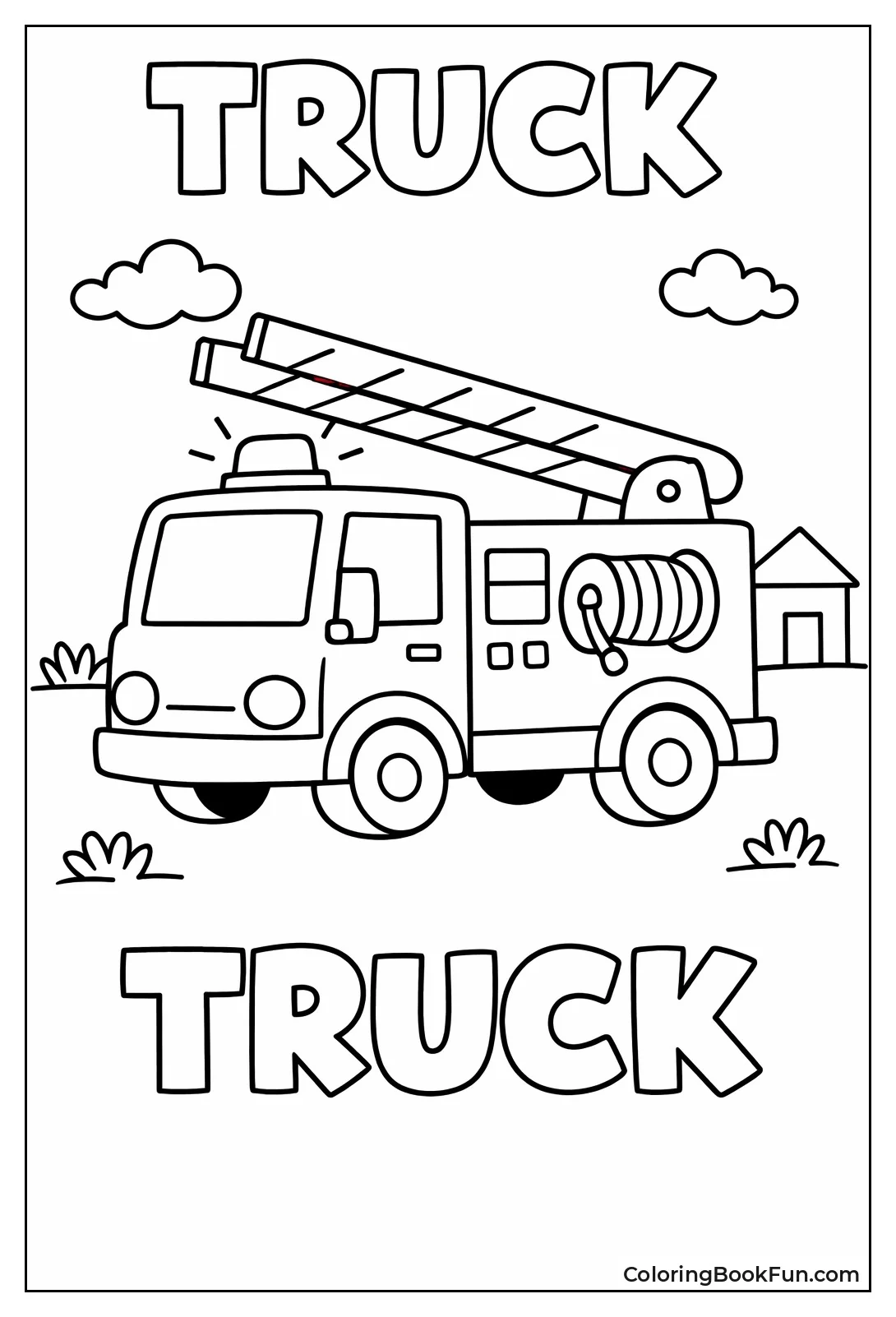 Simple Outline Fire Truck