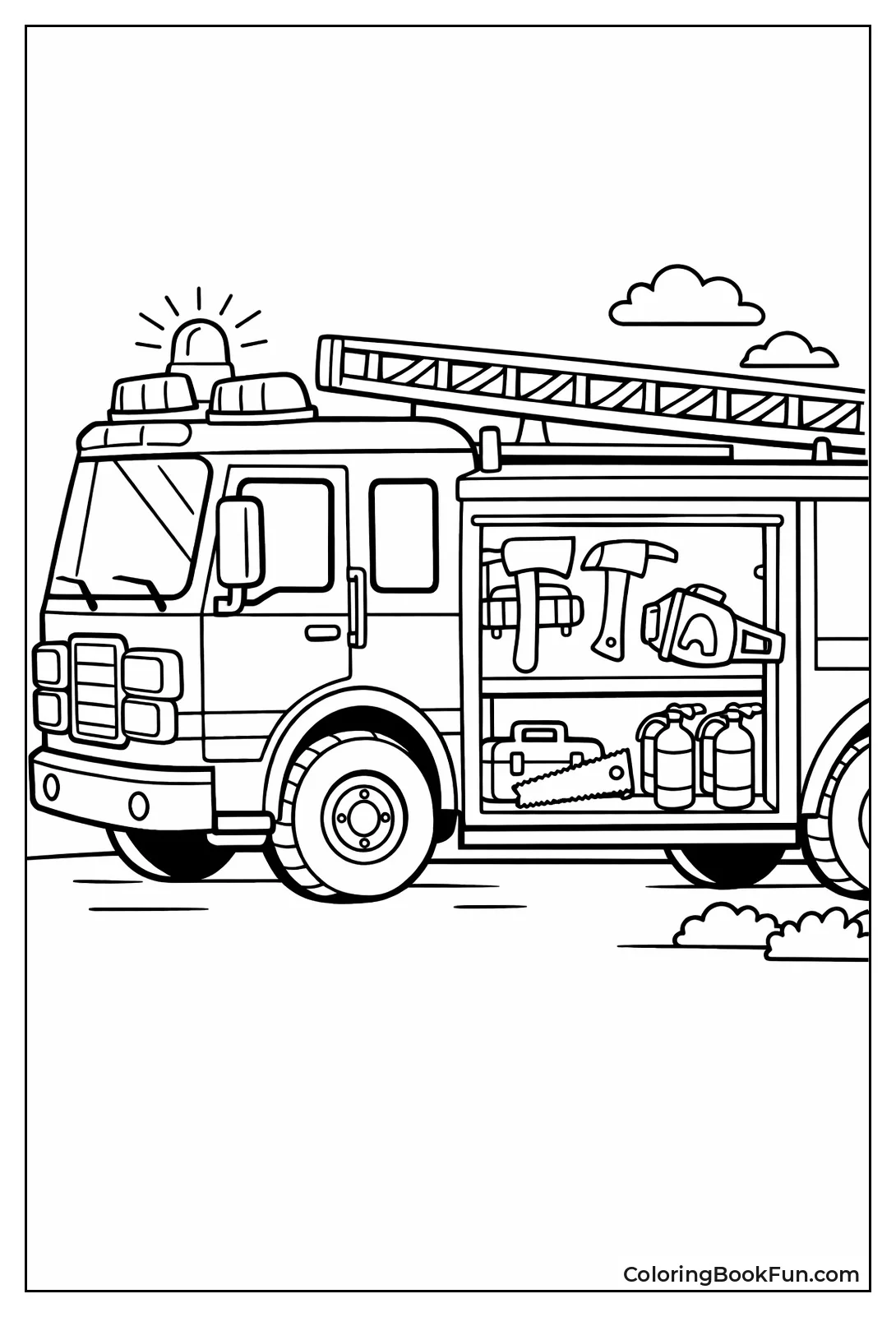 Compartment Holds Axes and Tools